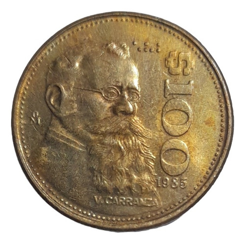 Moneda 100 Pesos Año 1985 Venustiano Carranza C R 10