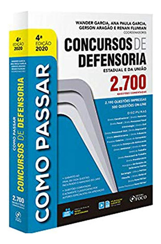 Libro Como Passar Em Concursos De Defensoria Est E Uniao De