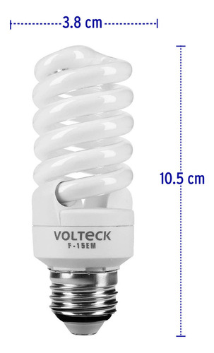 Lámpara 15 W Espiral Mini Luz Día T2 B. 4 Piezas 48509