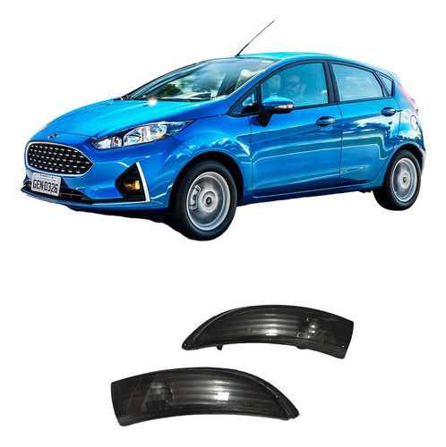 Par Pisca Retrovisor New Fiesta 2013 À 2019 Original Fumê