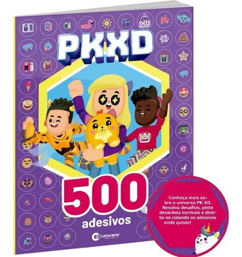 Pkxd Livrão De Atividades E Personagens Para Colorir Com 64 Paginas + 50  Adesivos, Livro Pk