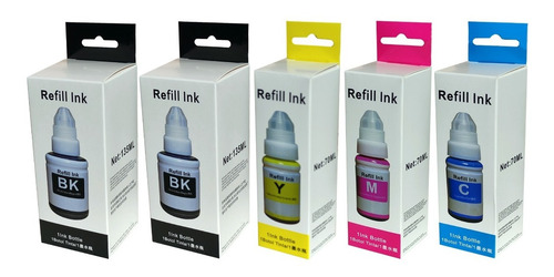 Imagen 1 de 5 de Pack 5 Tintas Alternativa Gi-190 Para Impresora Canon