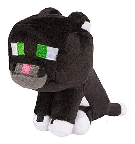 Peluche De Gato Tuxedo De Minecraft 20 Cm Largo Aproximadame