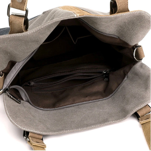 Bolsa Tiracolo Masculina Feminina Lona E Couro