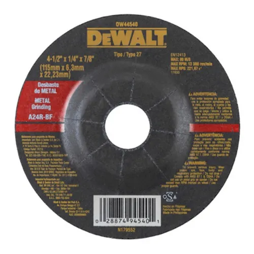 Disco De Desbaste Dewalt Metal 4,5 Dw45540