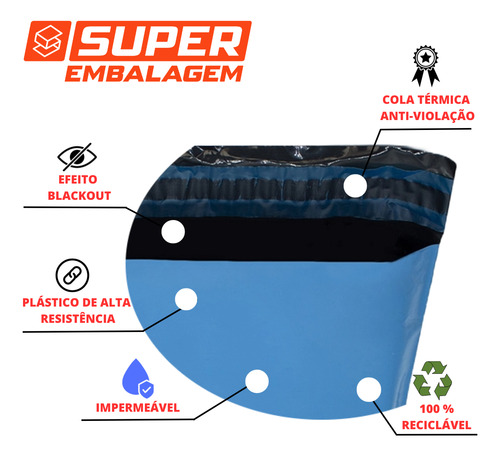 Envelope De Segurança 19x25 Azul + Saco Bolha Separado 10 Un