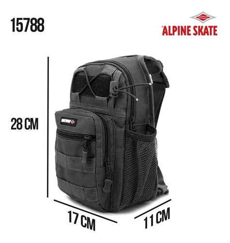 Imagen 2 de 10 de Mochila Alpine Skate Bandolera Táctica Morral Cruzada