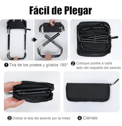 J Taburete Plegable Portátil Estilo Extralargo,cremallera