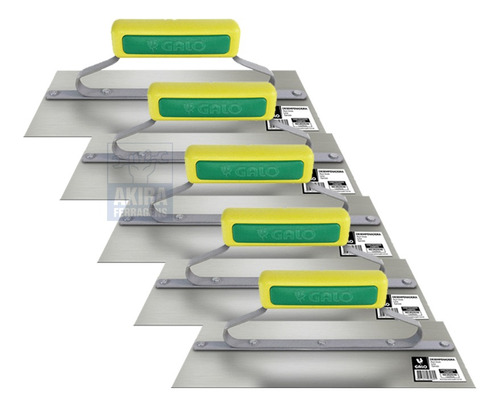 Desempenadeira Aço Inox Galo 306/00 Lisa Gess 12x29 5 Peças