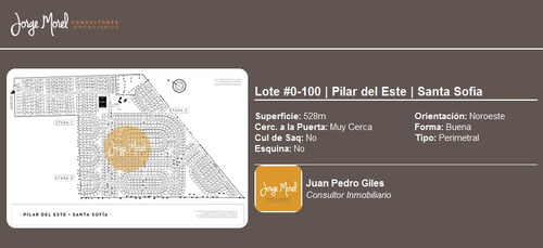 Imagen 4 de 29 de Lote Perimetral #0-100 - Pilar Del Este - Santa Sofia - 528m2 #id 24740