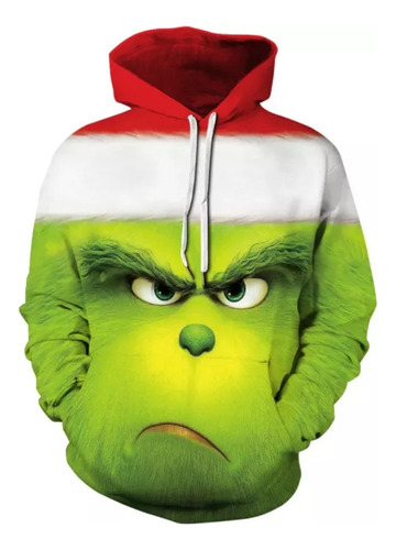 Sudadera Con Capucha 3d De Piel Verde Monster Grinch Navida