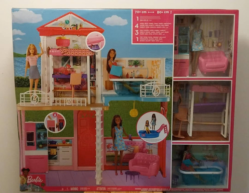 Casa De Barbie Con 3 Muñecas !