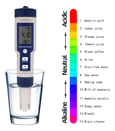 Medidor De Calidad Del Agua 5 En 1 Medidor Digital De Calida