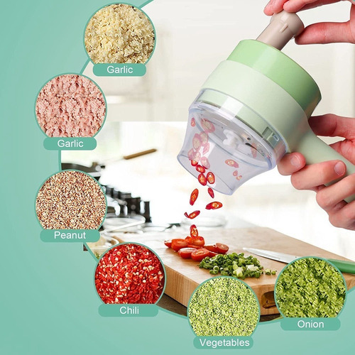 Processador Alimentos Elétrico Triturador Portátil Sem Fio Cor Verde