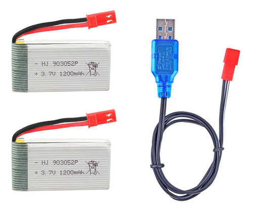 2 Unids 3.7 V 1200 Mah 25c 903052 Bateria Recargable Lipo Co