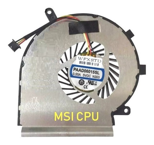 Ventilador Msi Cpu Ge72 Ge62 Pe60 Pe70 Gl62 Paad06015sl N285