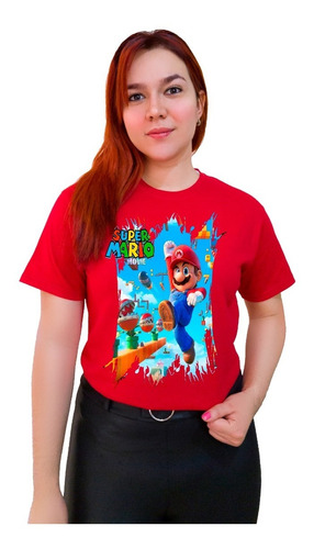 Polera Super Mario Familiar 100%algodón Pelicula Gamer C-646