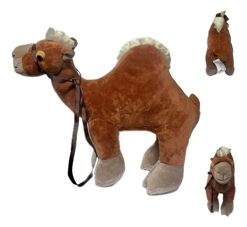 Camelo Dromedário De Pelúcia Realista C/ 28 Cm Cor Marrom