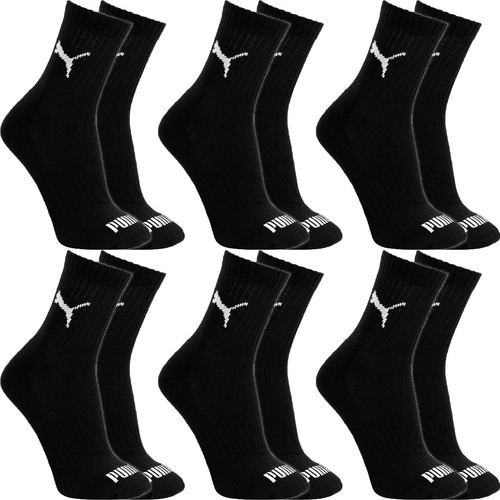 Kit 6 Pares Meias Puma Cano Médio Alto Atoalhada Original