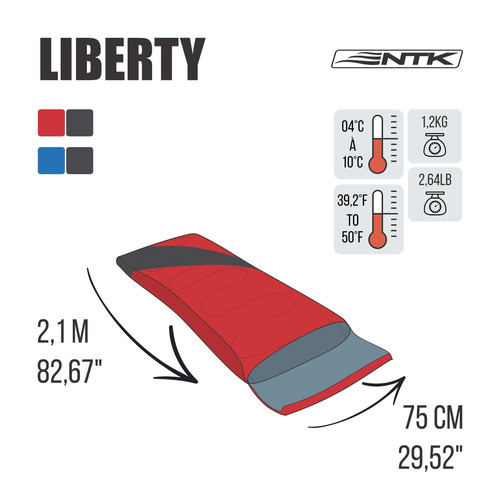 Imagem 4 de 4 de Saco De Dormir Camping Liberty 4ºc A 10ºc Nautika + Sacola