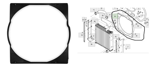 Defletor Hélice Radiador P/ Trator John Deere 5078 5085 5090