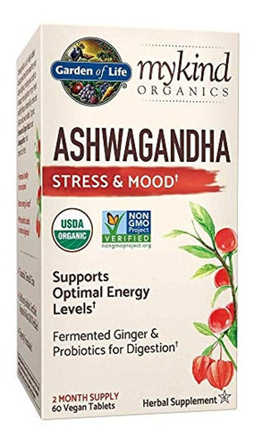 Garden Of Life Mykind Organics Ashwagandha Estrés Y Estado D