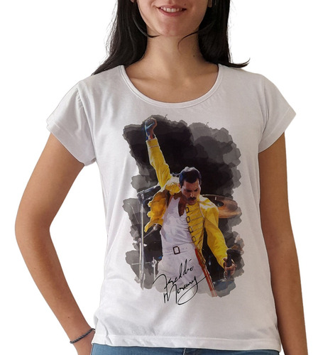 Remera Freddy Mercury Queen Mujer Manga Corta 1 Purple Chick