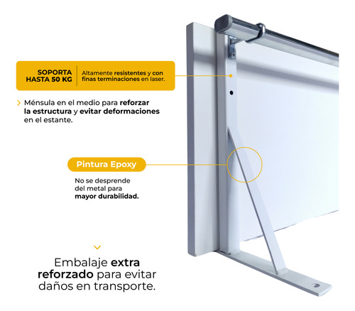 Perchero Pared Mox Con Estante Madera 150 Cm Triple Ménsula Blanco