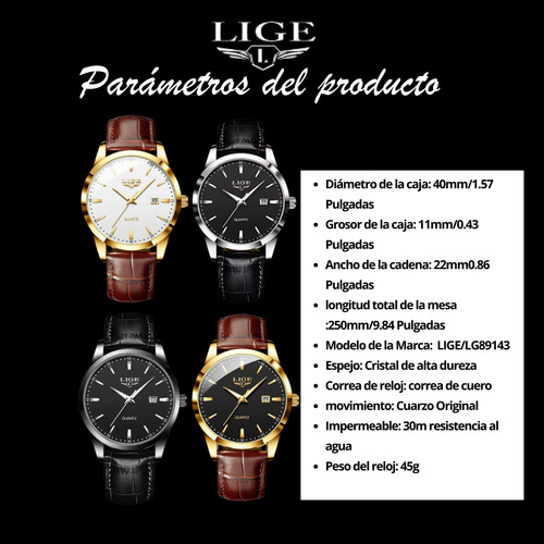 Reloj Casual Para Hombre Lige Correa Ajustable