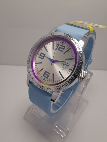 Reloj Q&q Qyq Mujer Casual Qz20j806y Azul Plateado Original