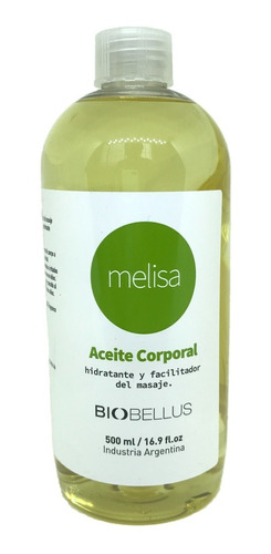 Aceite Para Masajes - Aceite De Melisa - Biobellus 500ml