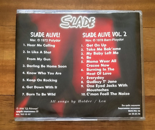 Slade - Slade Alive! / Slade Alive Vol. 2 / Ruso / Cd Estándar (Usado)