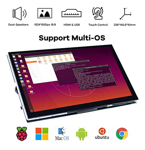 Disco De Monitor Raspberry Pi Con Pantalla Táctil Ips Lcd Ho