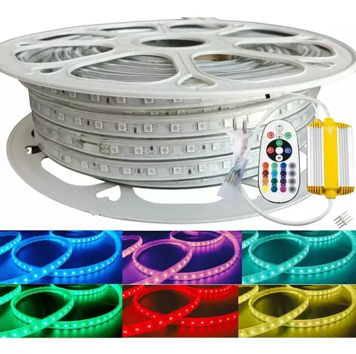 Manguera de luces led 25 Metros RGB 5050 Multicolor con control