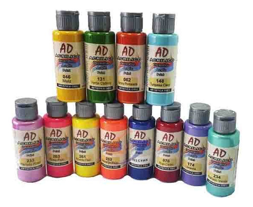 Set De Pintura Acrilica Ad 60ml. X12 Serviciopapelero