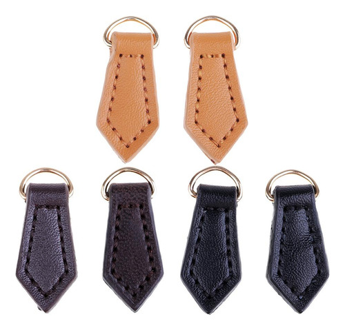 2 Piezas Tiradores De Cremallera De Material Cuero Pu Negro