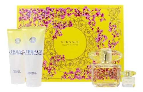 Set De Regalo Perfume Versace Yellow Diamond De 4 Piezas Par