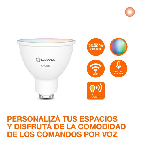 Imagen 6 de 7 de Led Dicro Gu10 5w Smart Wifi Ledvance Rgb App Celular Dim