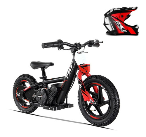 Mini Bicicleta Elétrica Mxf Aro12 Vermelho + Brinde Capacete