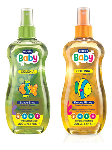 Algabo Baby Colonia Bebe Hipoalergénica 200 Ml X 2 