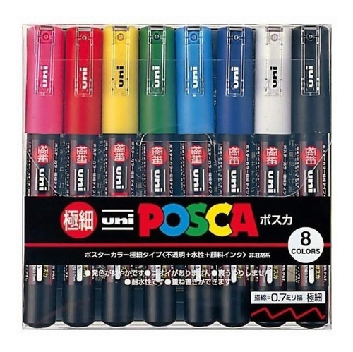 Set Marcadores Acrílicos Posca Pc-1m (8 Colores)