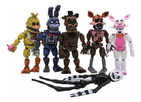 Kit 6 Muñecas Five Nights At Freddy's Articulated + Bolsa