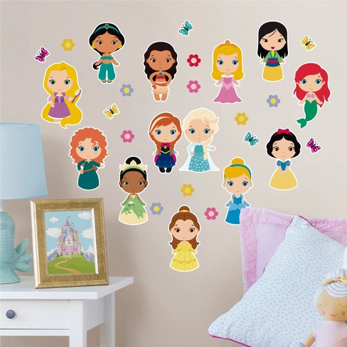 Stickers Decorativos Princesas Baby Adheribles Funko Color Multicolor