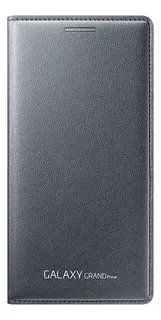 Funda Samsung Flip Cover Wallet negro con diseño lisa para Samsung Galaxy Grand Prime