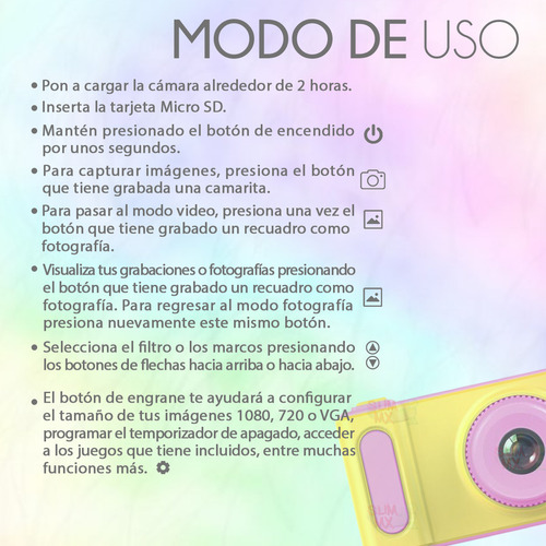 Slim Company Camara Para Niños Hd 3 Mpx 720p Jueguete Color Amarillo