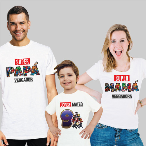 Kit 3 Playeras Super Heroes Avenger Personalizada Fiestas