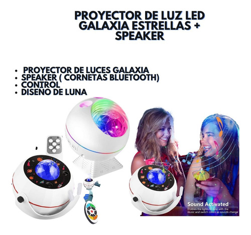 Proyector De Luz Led Galaxia Estrellas Cielo Estrellado