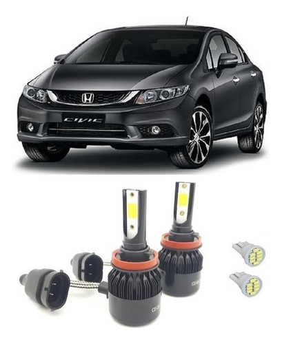 Kit Super Led Farol De Milha H11 New Civic 2007... + Brinde