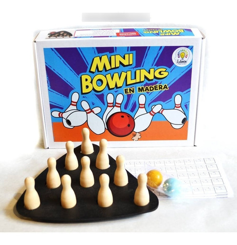 Mini Bowling En Madera 