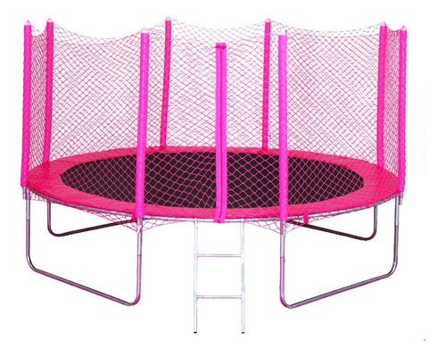 Cama Pula Pula 3,05m Rosa Pink Fechamento Zíper 180kg Cor da lona de salto Preto Cor da proteção de molas Rosa-chiclete